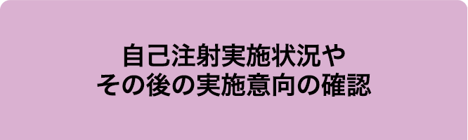 自己注射実施状況やその後の実施意向の確認